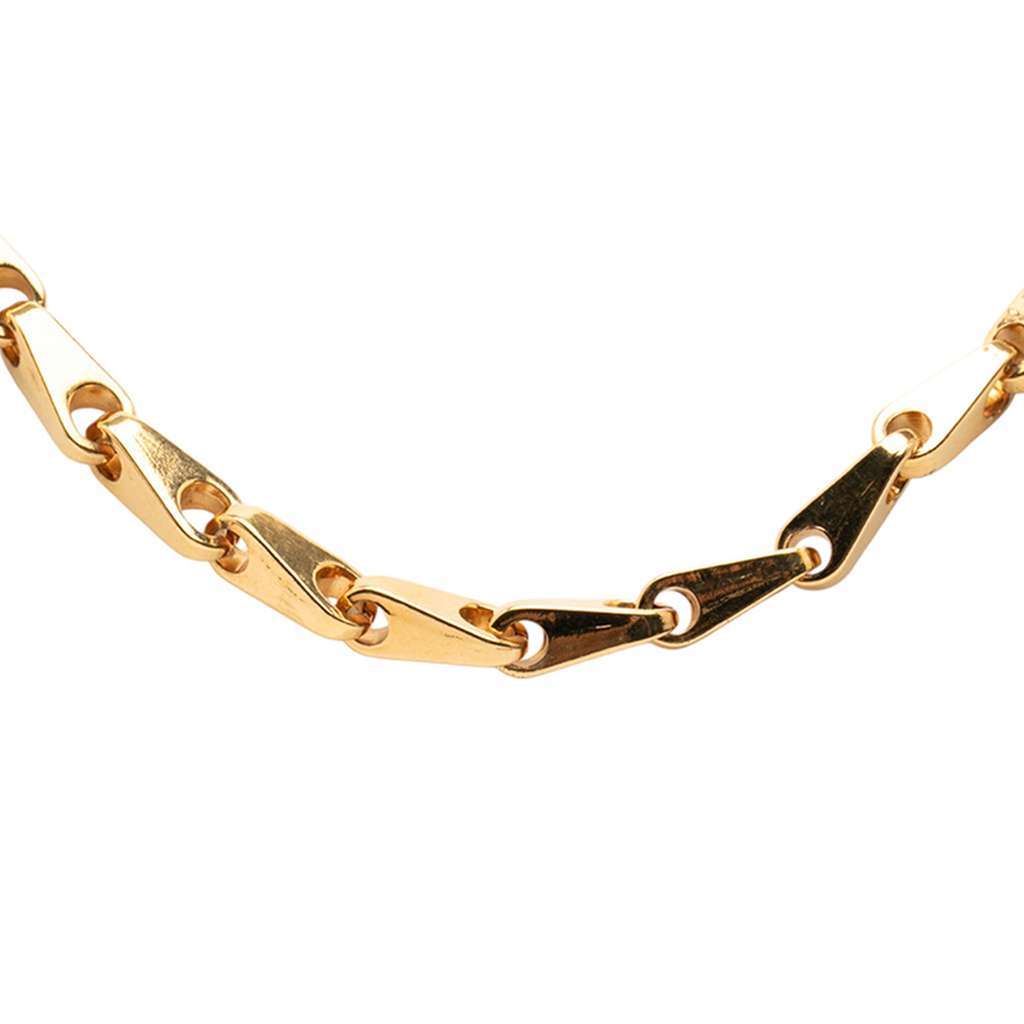 Chanel Gold Plated CC Pendant Necklace Gold Metal Very good - Back View
