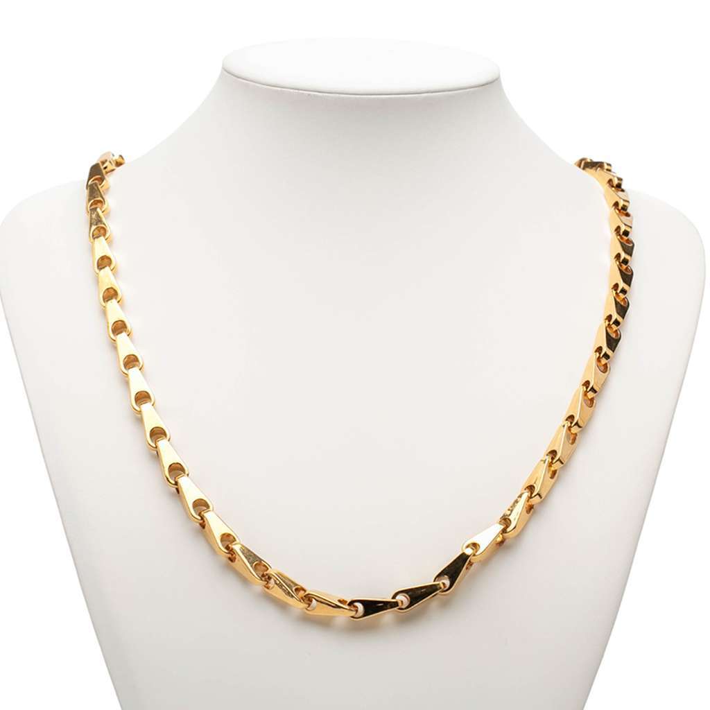 Chanel Gold Plated CC Pendant Necklace Gold Metal Very good - Model View