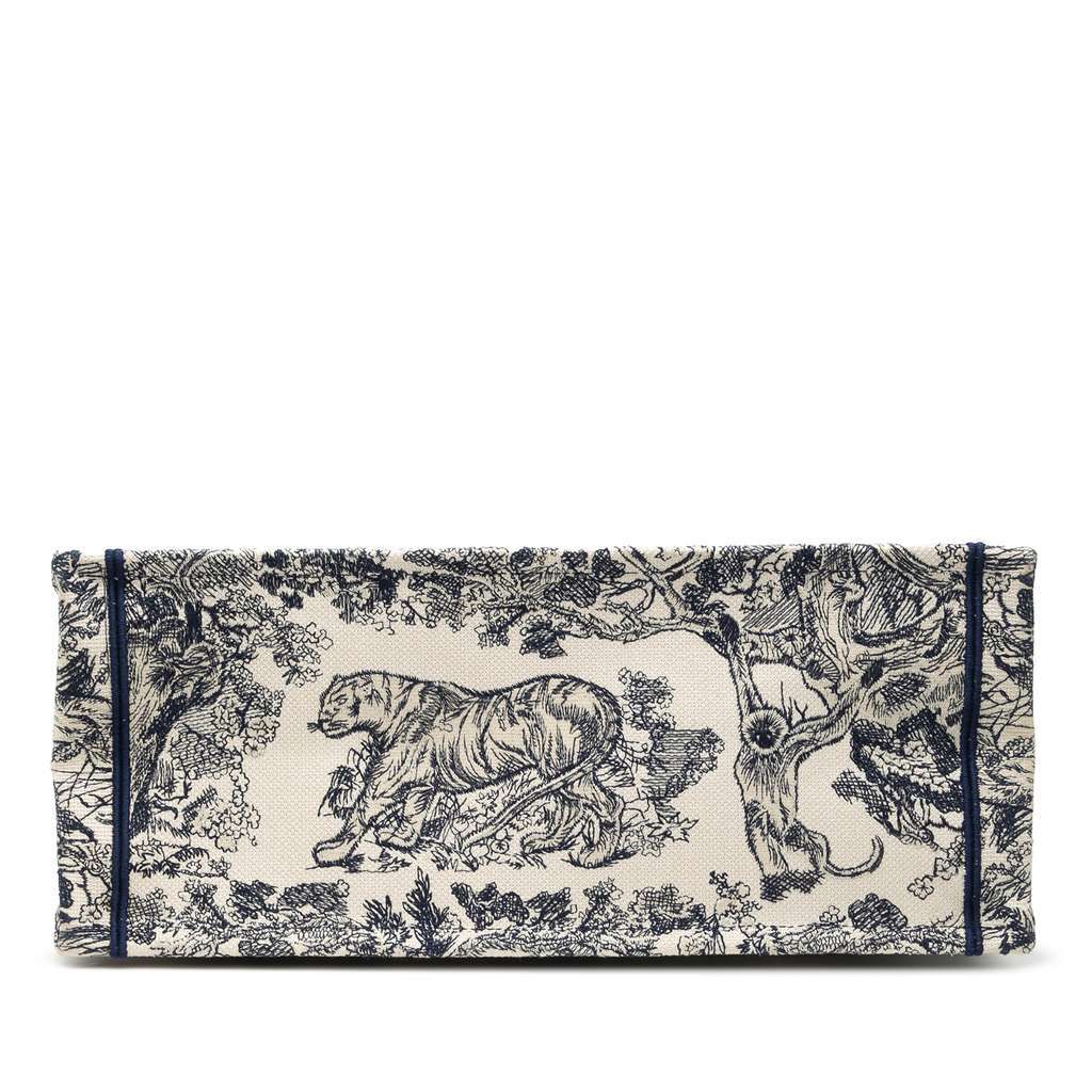 Dior Large Canvas Embroidered Dioriviera Toile De Jouy Book Tote Blue Canvas Fair - Inside View