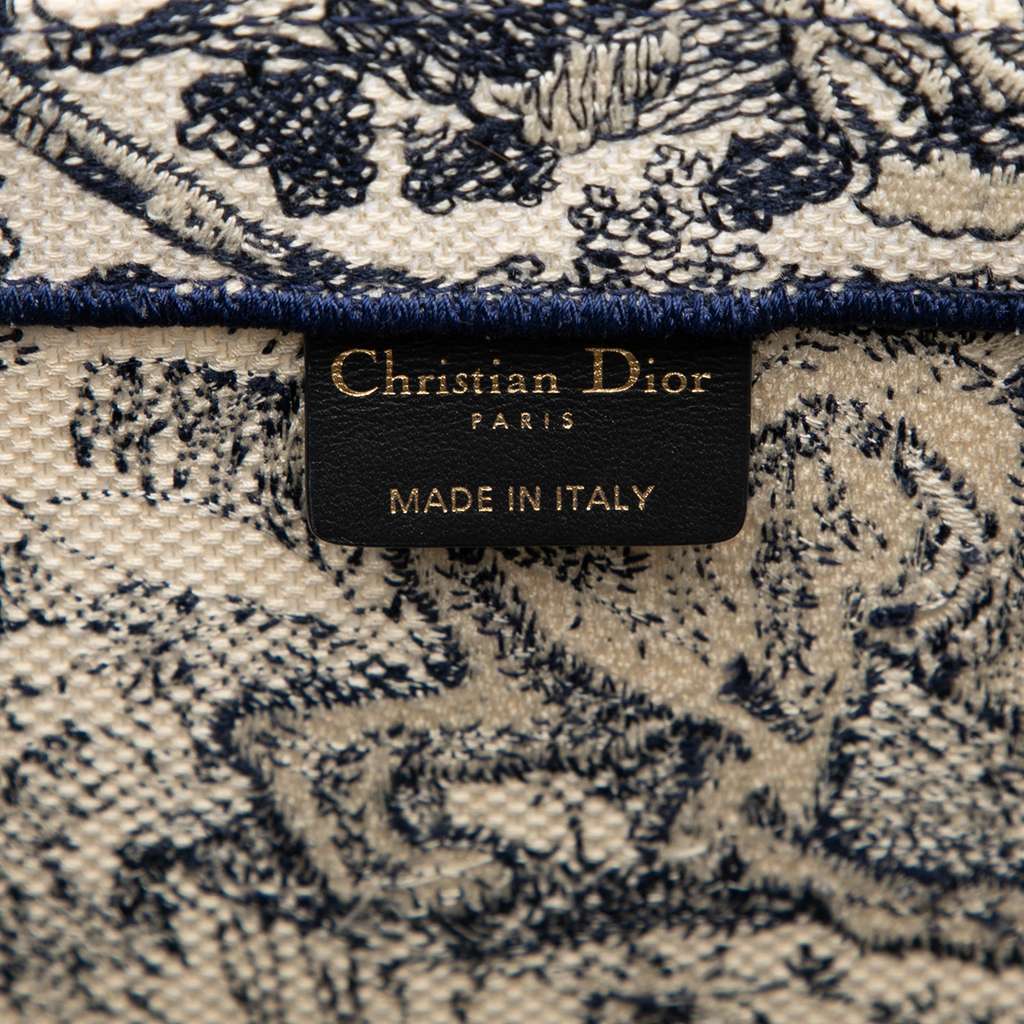 Dior Large Canvas Embroidered Dioriviera Toile De Jouy Book Tote Blue Canvas Fair - Box View