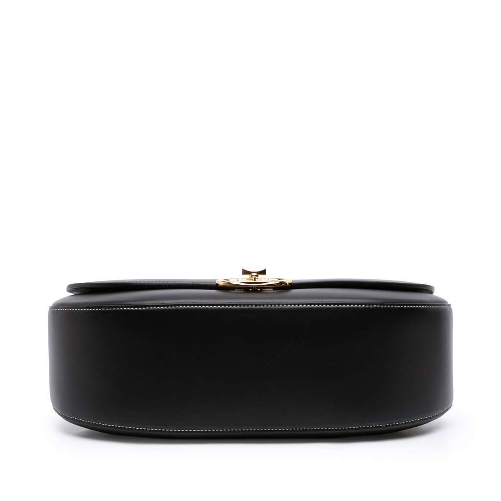 Valentino Medium Leather Ohval Flap Bag Black Leather Very good - Inside View