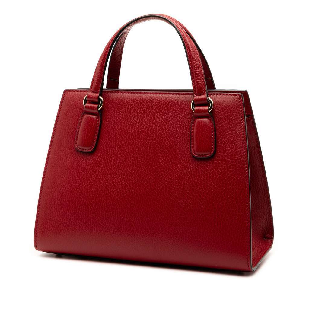 Gucci Medium Dollar Calf Soho Top Handle Convertible Tote Red Leather Very good - Back View