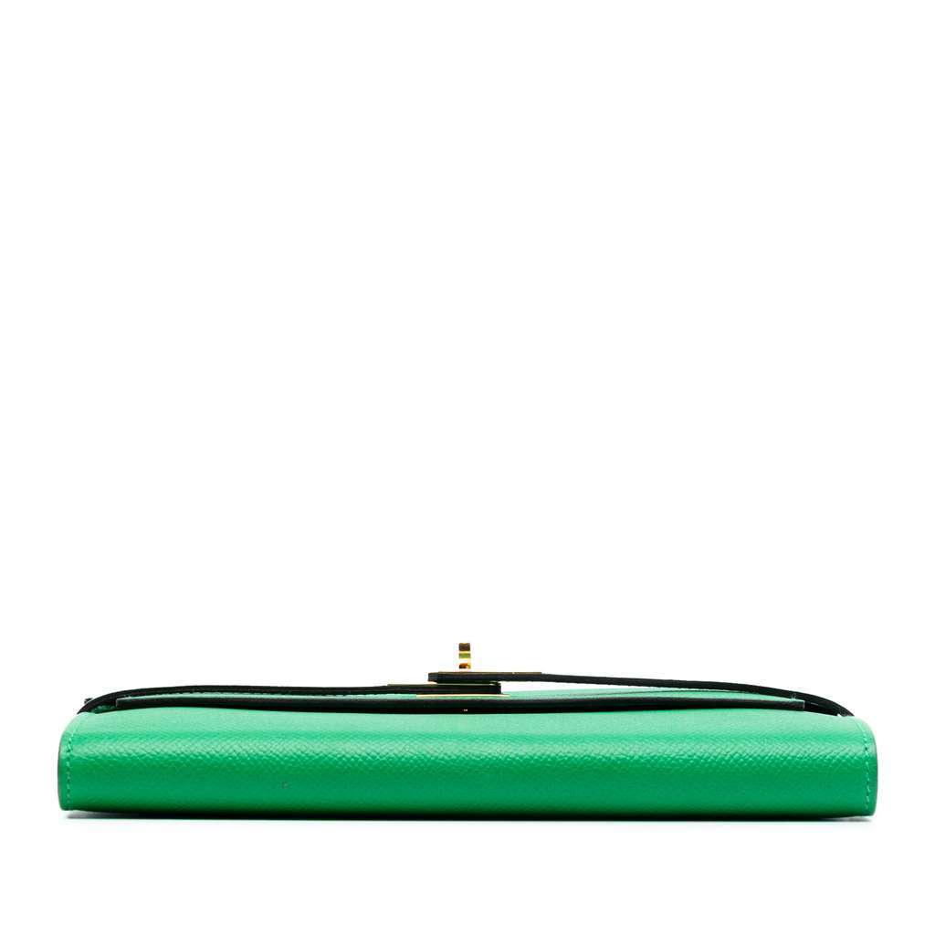 Hermès Epsom Kelly Longue Wallet Green Leather Good condition - Inside View