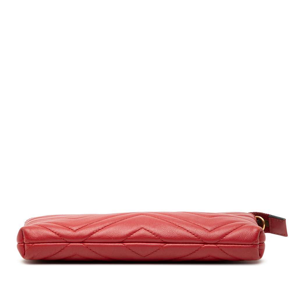 Gucci Mini GG Marmont Matelasse Leather Wallet On Chain Red Leather Very good condition - Inside View