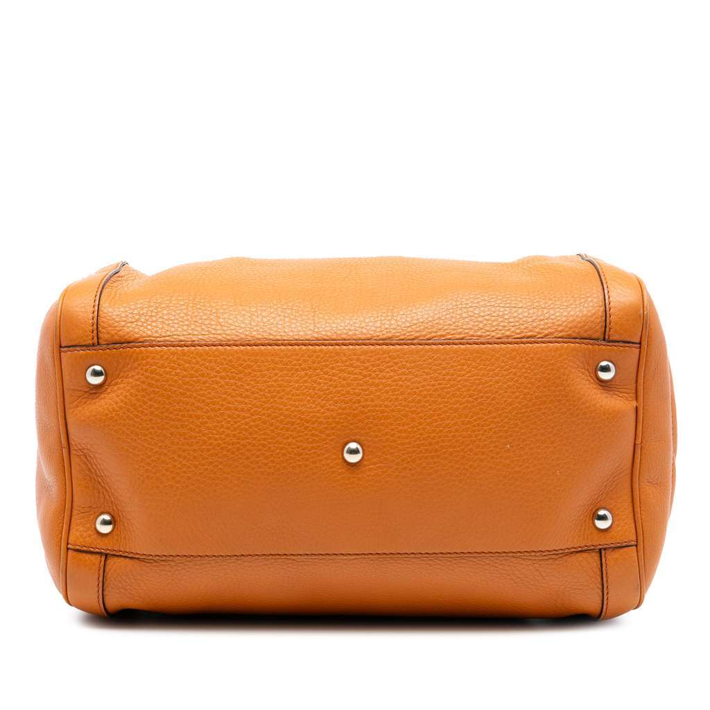 Gucci Medium Pebbled Calfskin Soho Boston Bag Orange Leather Very good - Inside View