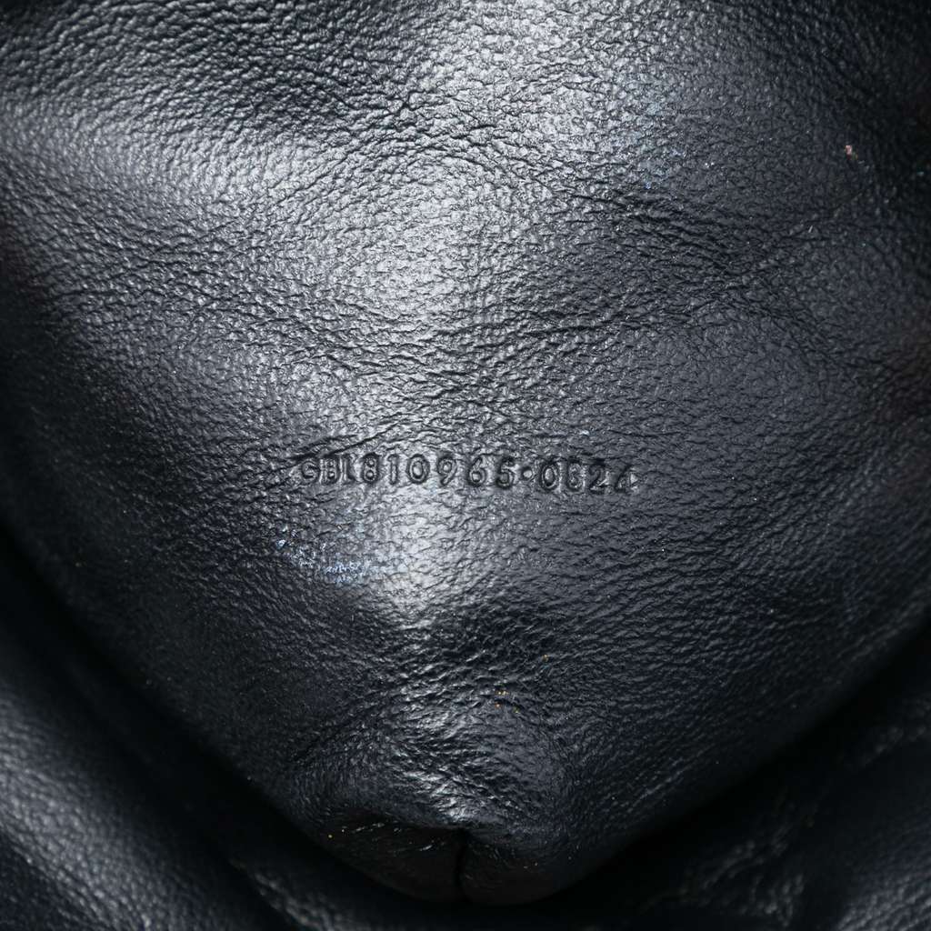 Saint Laurent Large Quilted Lambskin Sade Triangle Pouch Black Leather Very good condition - Box View
