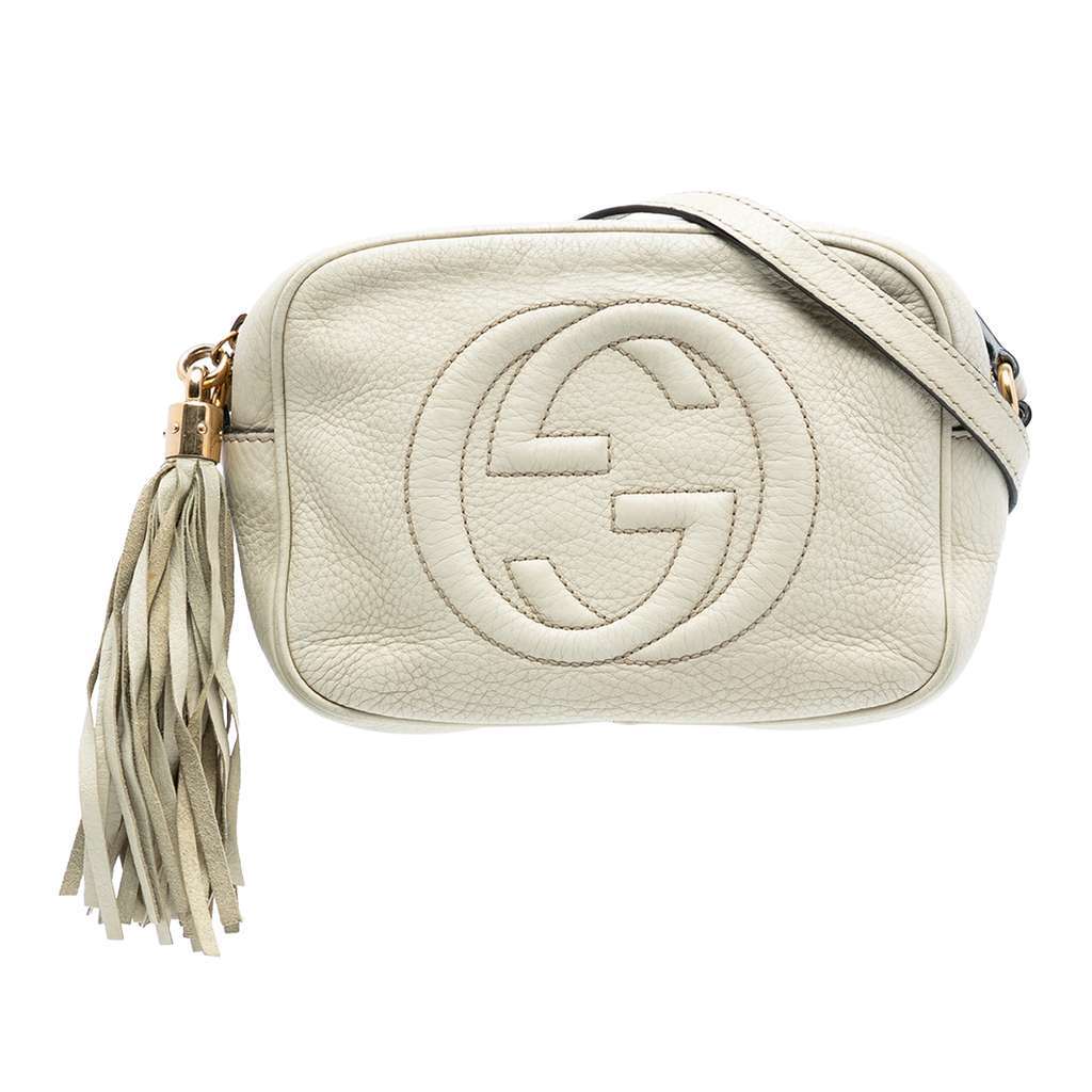 Gucci Leather Soho Disco Crossbody White Leather Very good - Front View