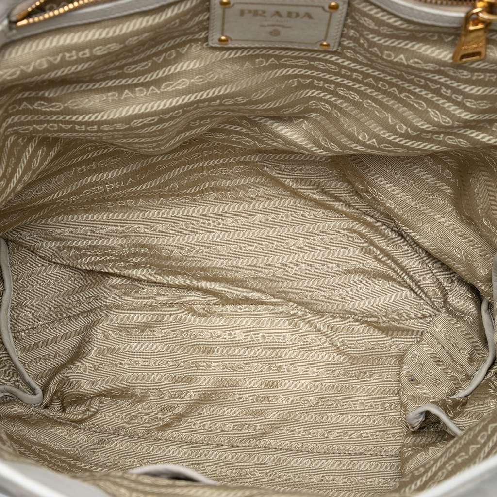 Prada Soft Calf Open Convertible Tote White Leather Very good condition - Model View
