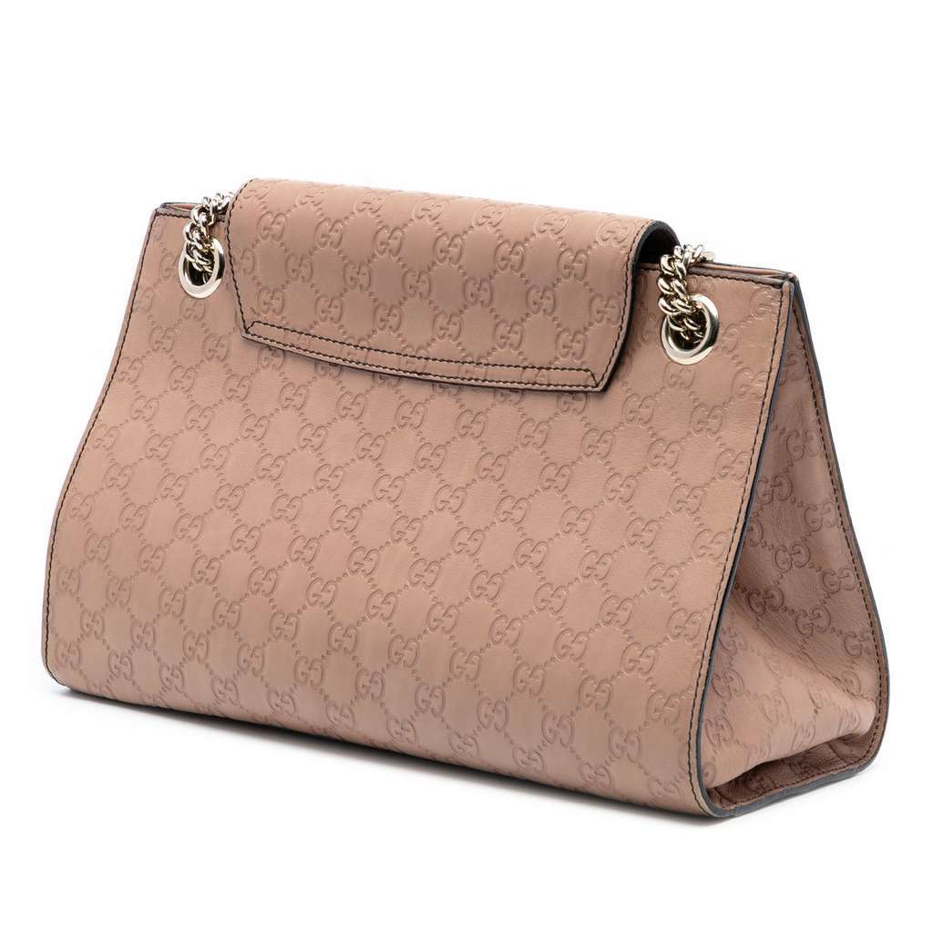 Gucci Large Guccissima Emily Shoulder Bag Brown Leather Very good - Back View