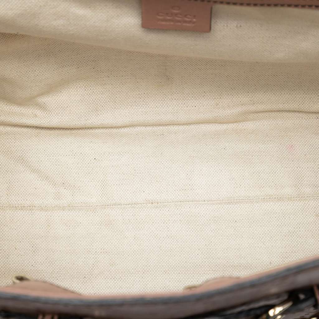 Gucci Large Guccissima Emily Shoulder Bag Brown Leather Very good - Model View