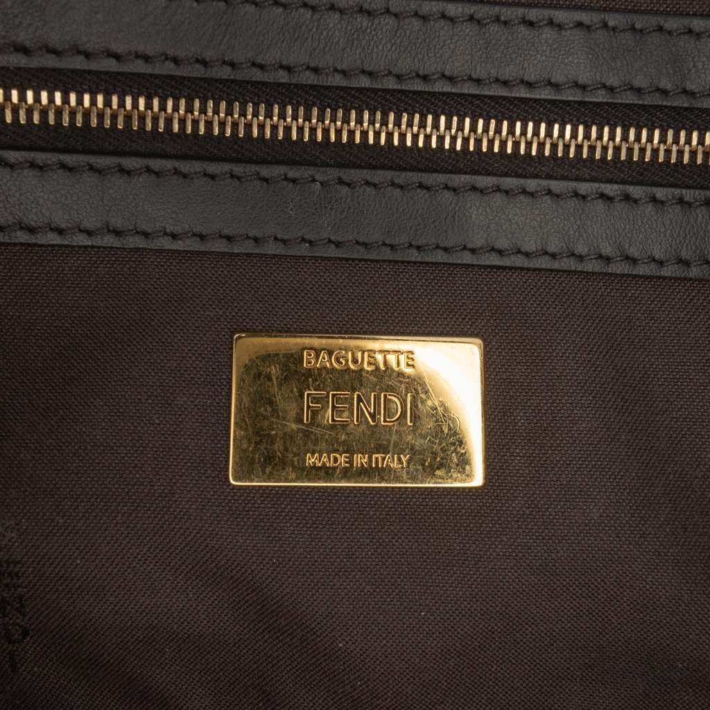 Fendi Zucca Glazed Fabric Cage Baguette Brown Canvas Very good - Box View