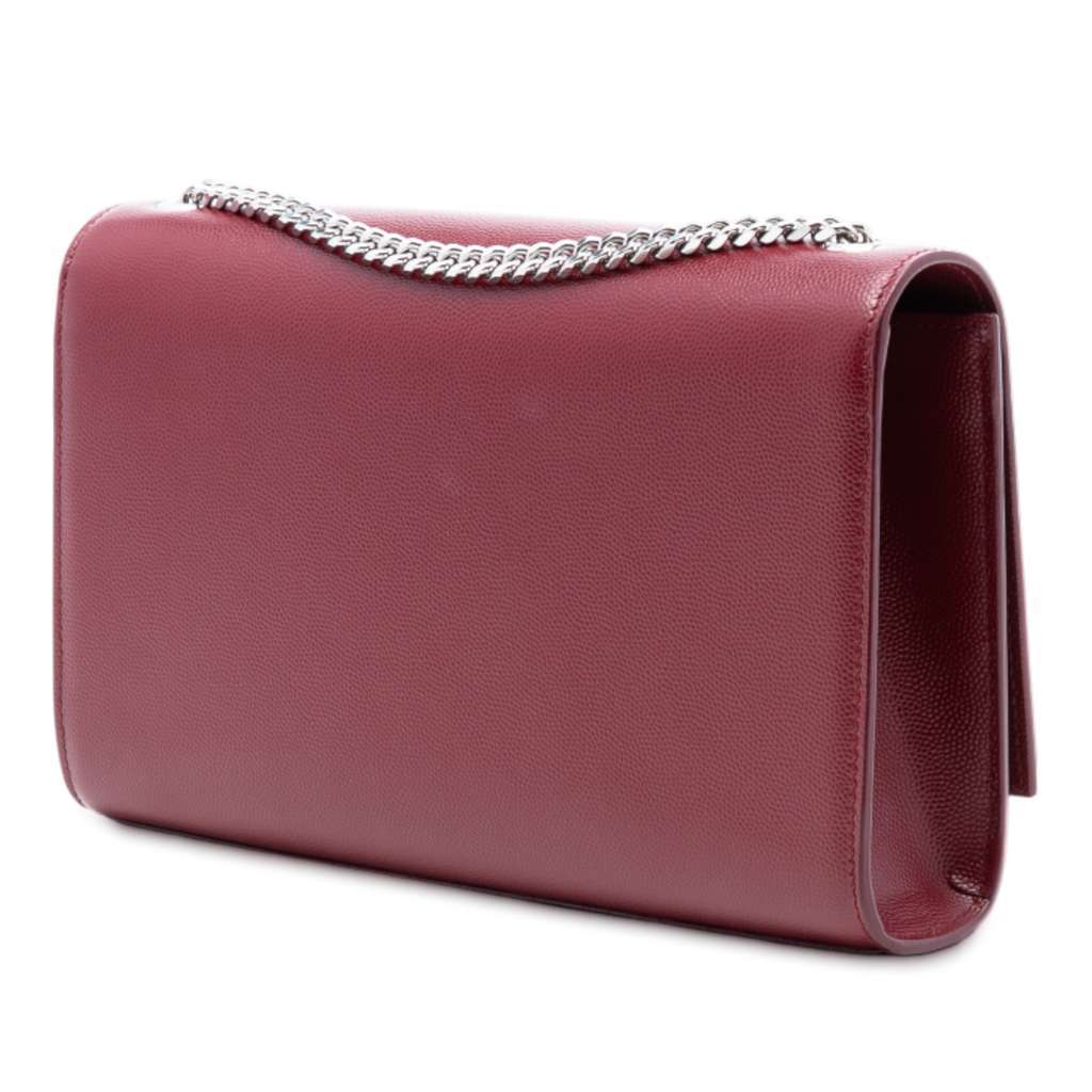 Saint Laurent Medium Grain De Poudre Monogram Kate Crossbody Red Leather Very good - Back View