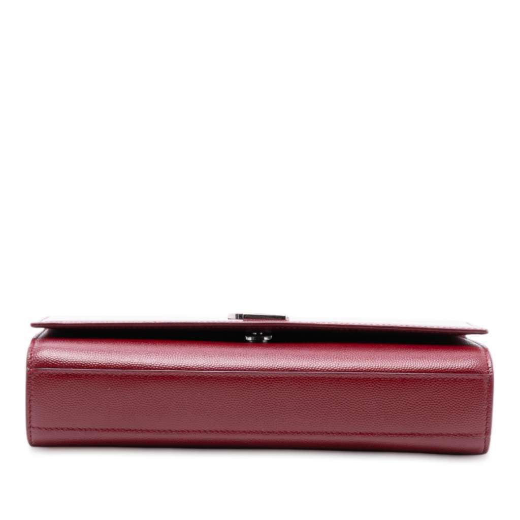 Saint Laurent Medium Grain De Poudre Monogram Kate Crossbody Red Leather Very good - Inside View