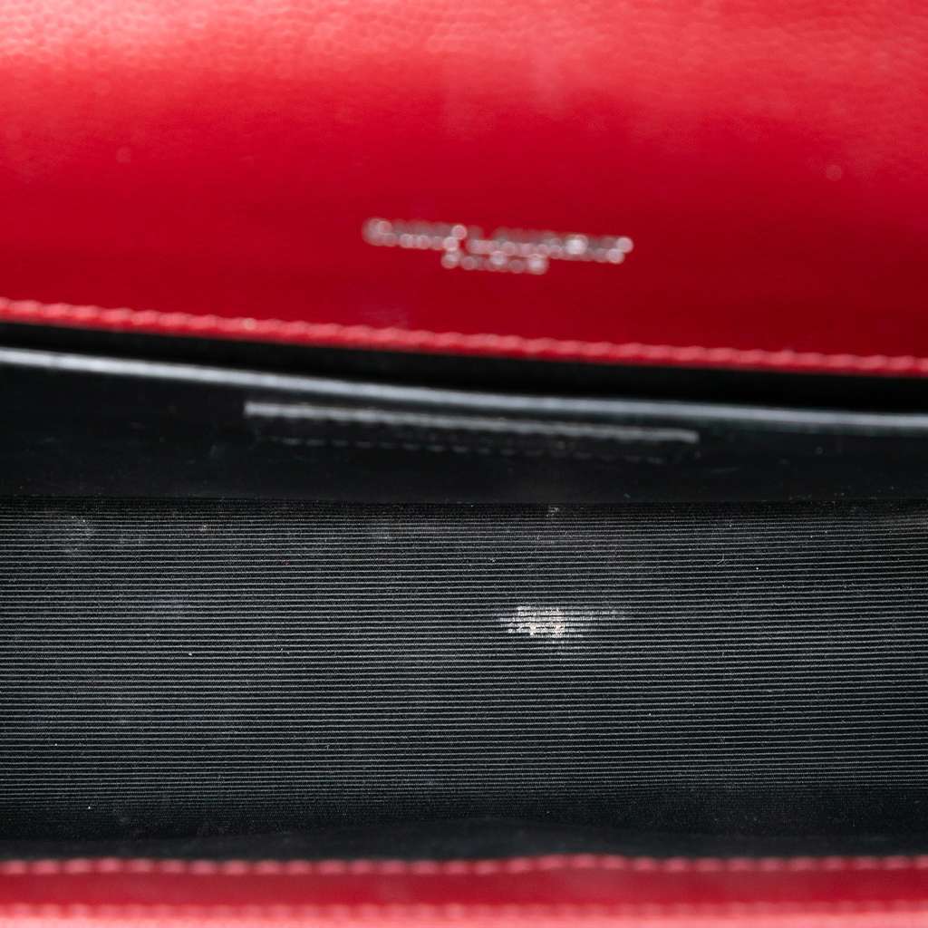Saint Laurent Medium Grain De Poudre Monogram Kate Crossbody Red Leather Very good - Model View