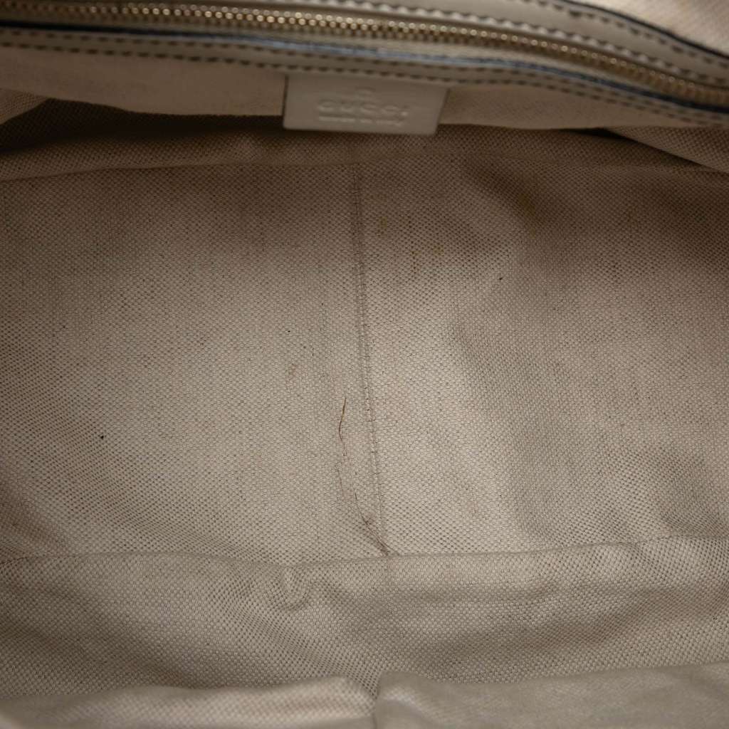 Gucci Medium Guccissima Emily Satchel White Leather Good - Model View