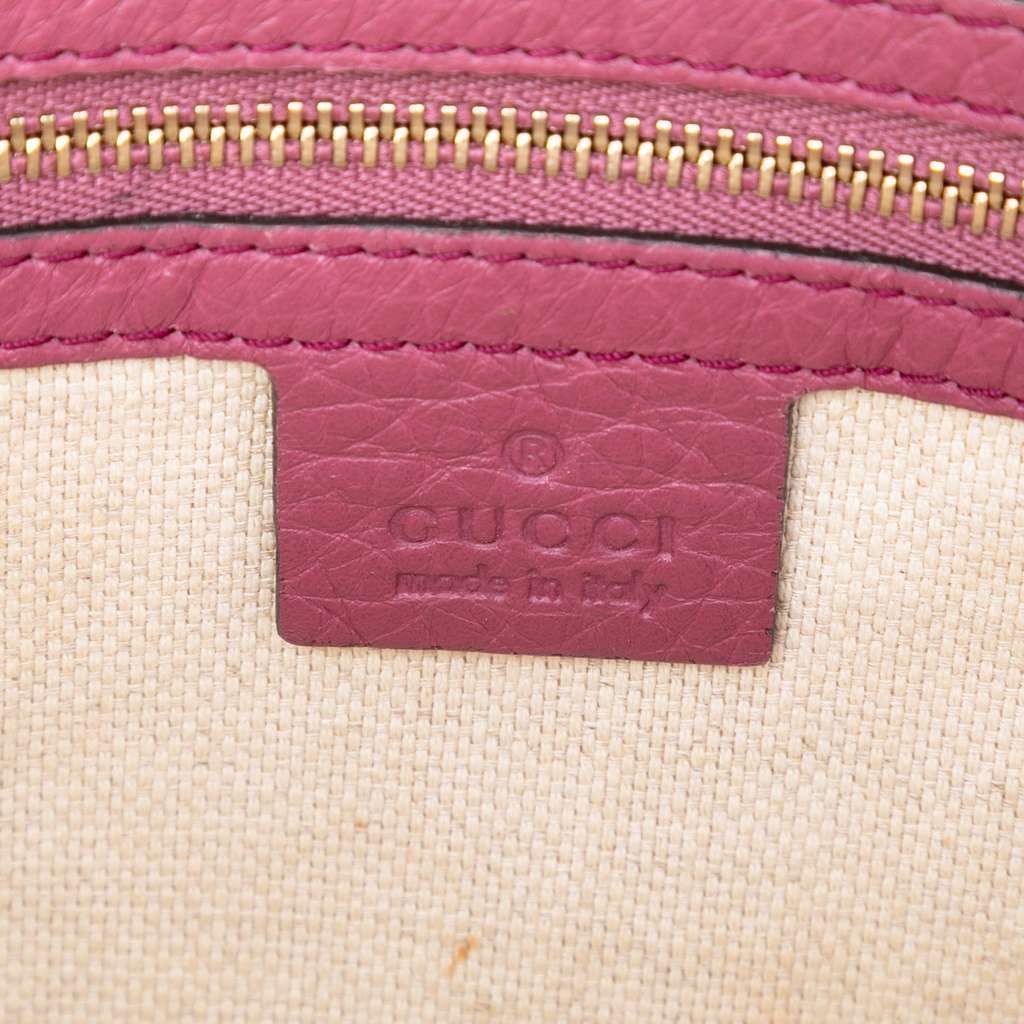 Gucci Small Pebbled Leather Soho Cellarius Satchel Purple Leather Very good - Box View