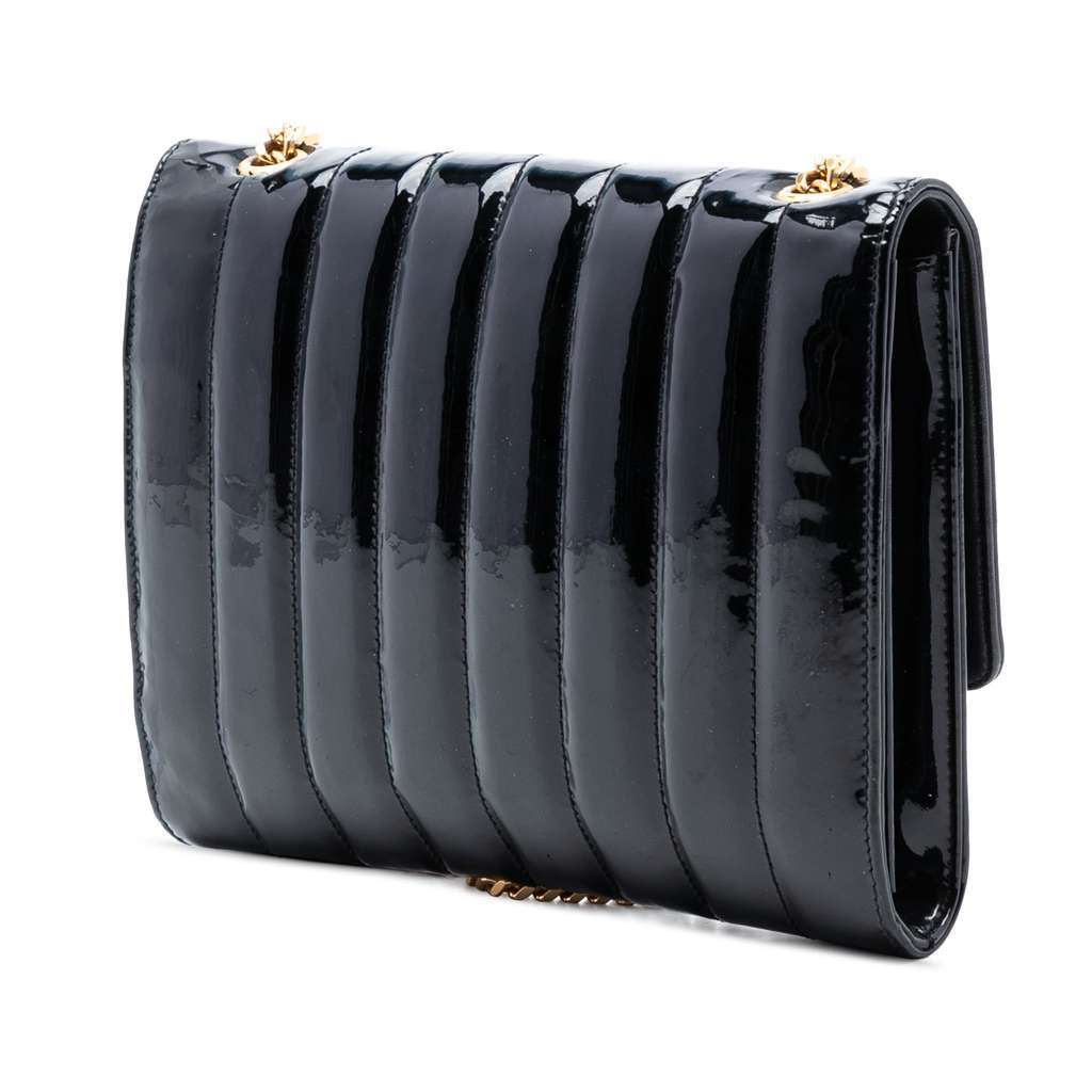 Saint Laurent Medium Patent Vicky Crossbody Black Leather Very good - Back View