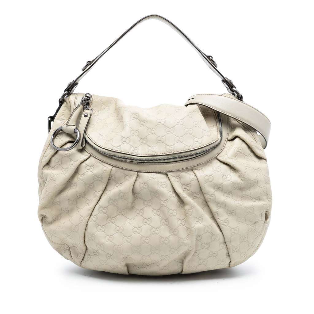 Gucci Guccissima Icon Bit Satchel White Leather Very good - Front View