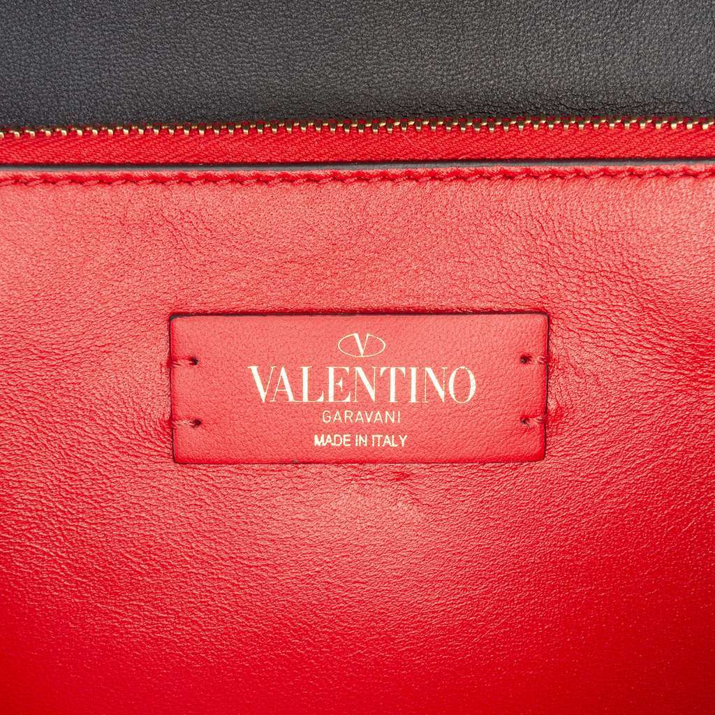 Valentino Small Watersnake Trimmed Colorblock Calfskin Vring Shoulder Bag Grey Leather Good - Box View