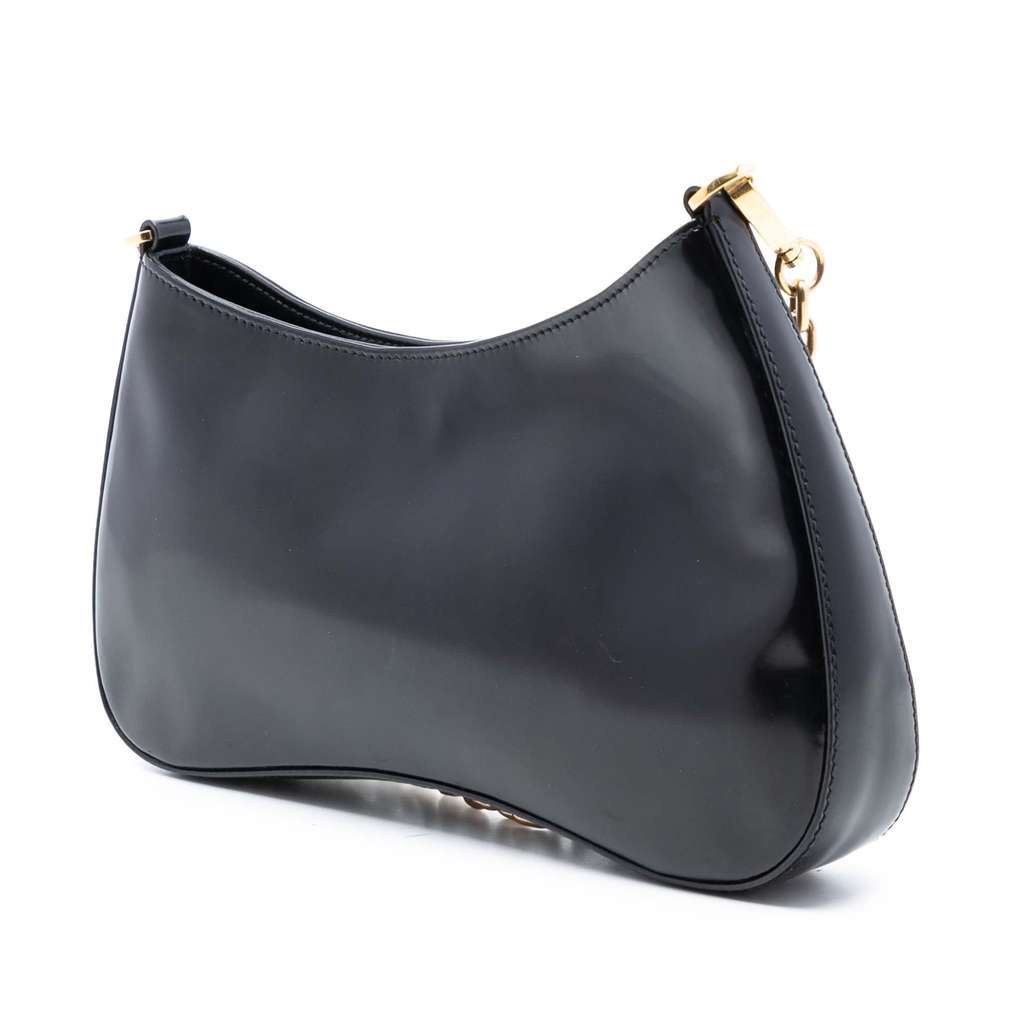 Prada Leather Chain Shoulder Bag Black Leather Good condition - Back View