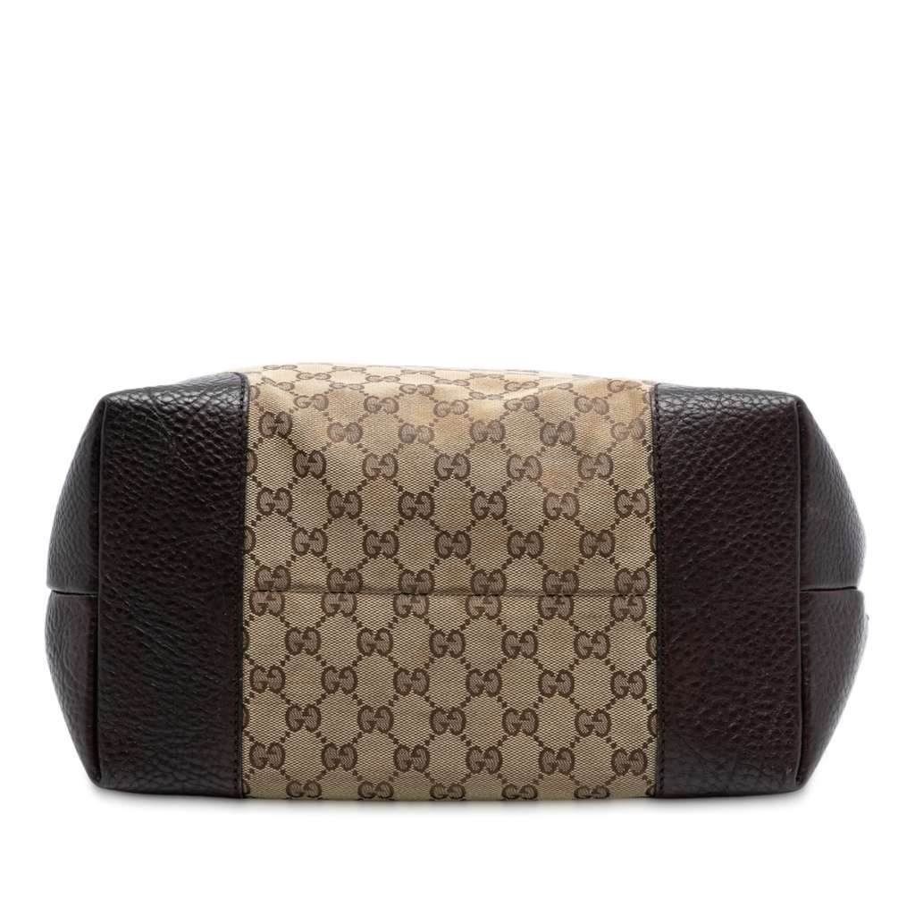 Gucci Large GG Canvas GG Charm Tote Brown Canvas Good - Inside View