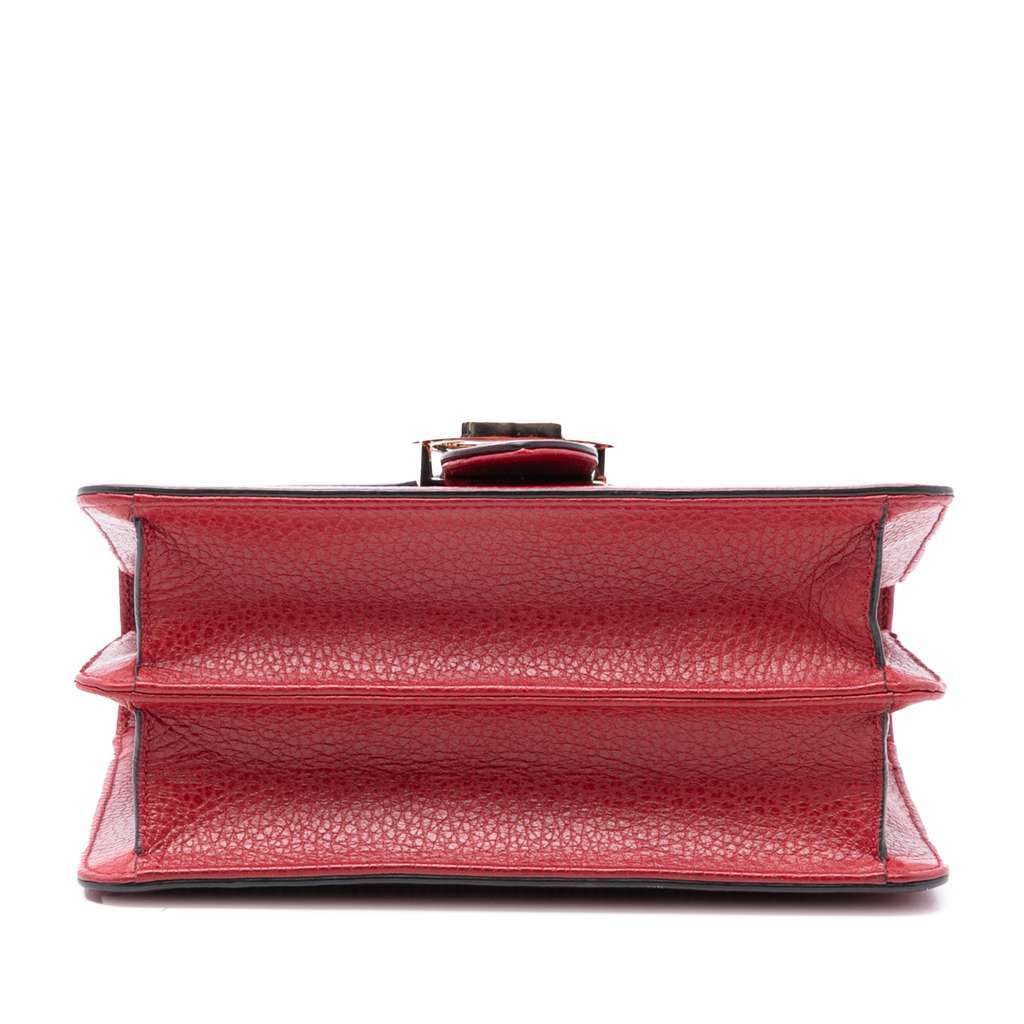 Gucci Small Dollar Calfskin Interlocking G Crossbody Red Leather Very good condition - Inside View