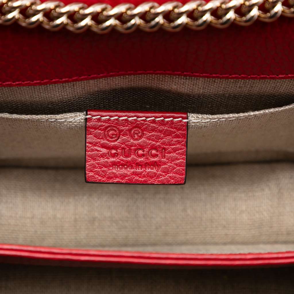 Gucci Small Dollar Calfskin Interlocking G Crossbody Red Leather Very good condition - Box View