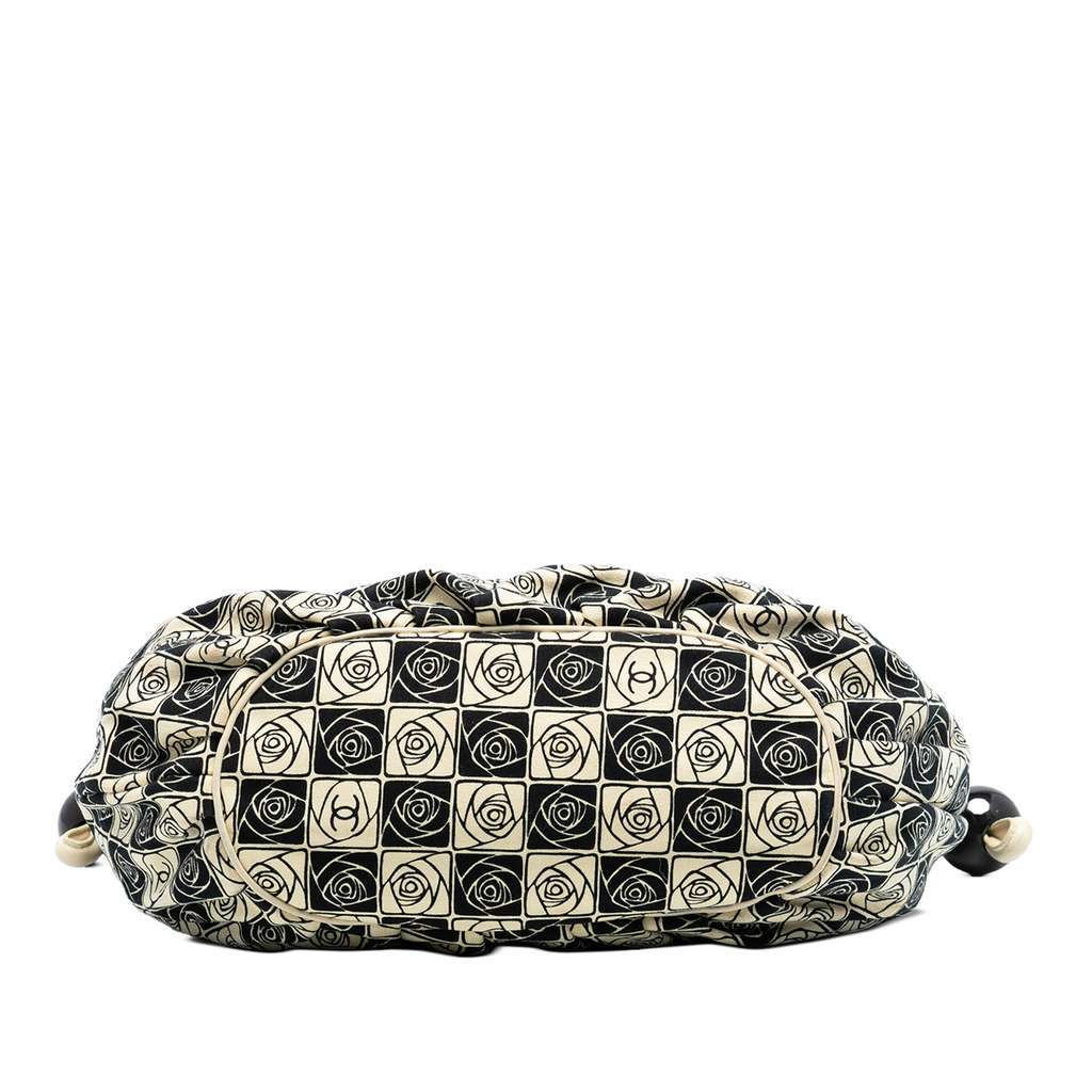 Chanel Camellia Canvas Coco Ball Tote Brown Canvas Very good - Inside View