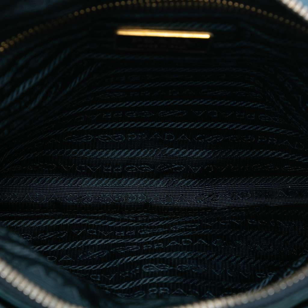 Prada Tessuto Fiocco Bow Crossbody Blue Very good - Model View