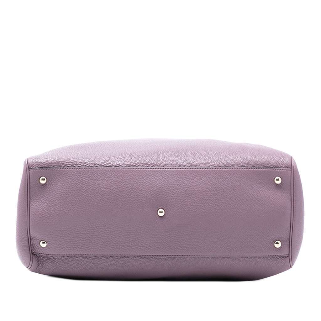 Gucci Large Calfskin Bamboo Shopper Satchel Purple Leather Very good condition - Inside View