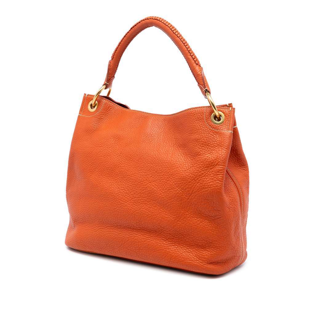 Prada Vitello Daino Hobo Orange Leather Very good condition - Back View
