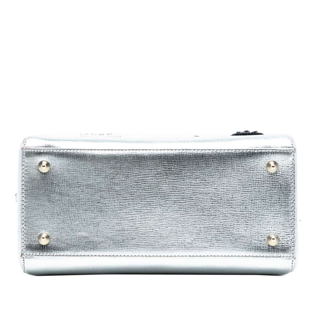 Dior Medium Calfskin Patch Embellished Lady Dior Silver Leather Very good - Inside View