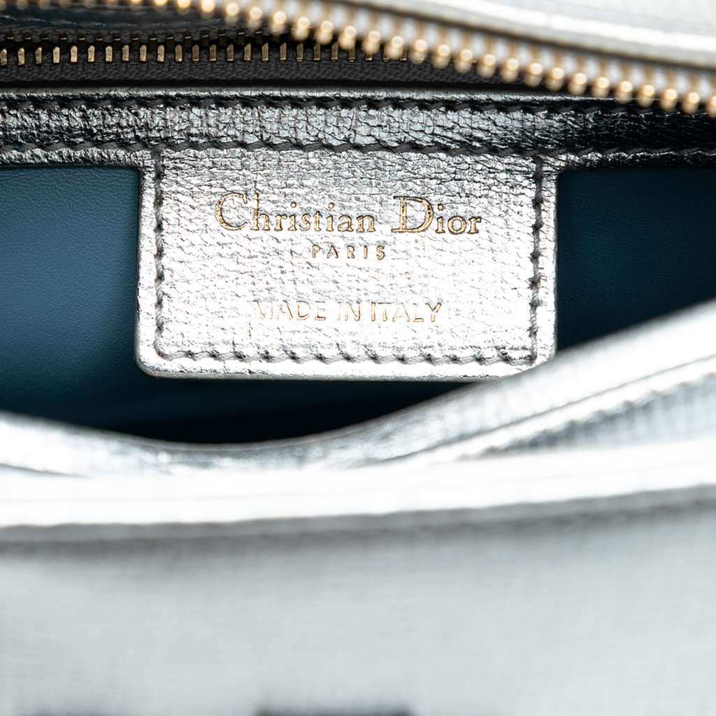 Dior Medium Calfskin Patch Embellished Lady Dior Silver Leather Very good - Box View