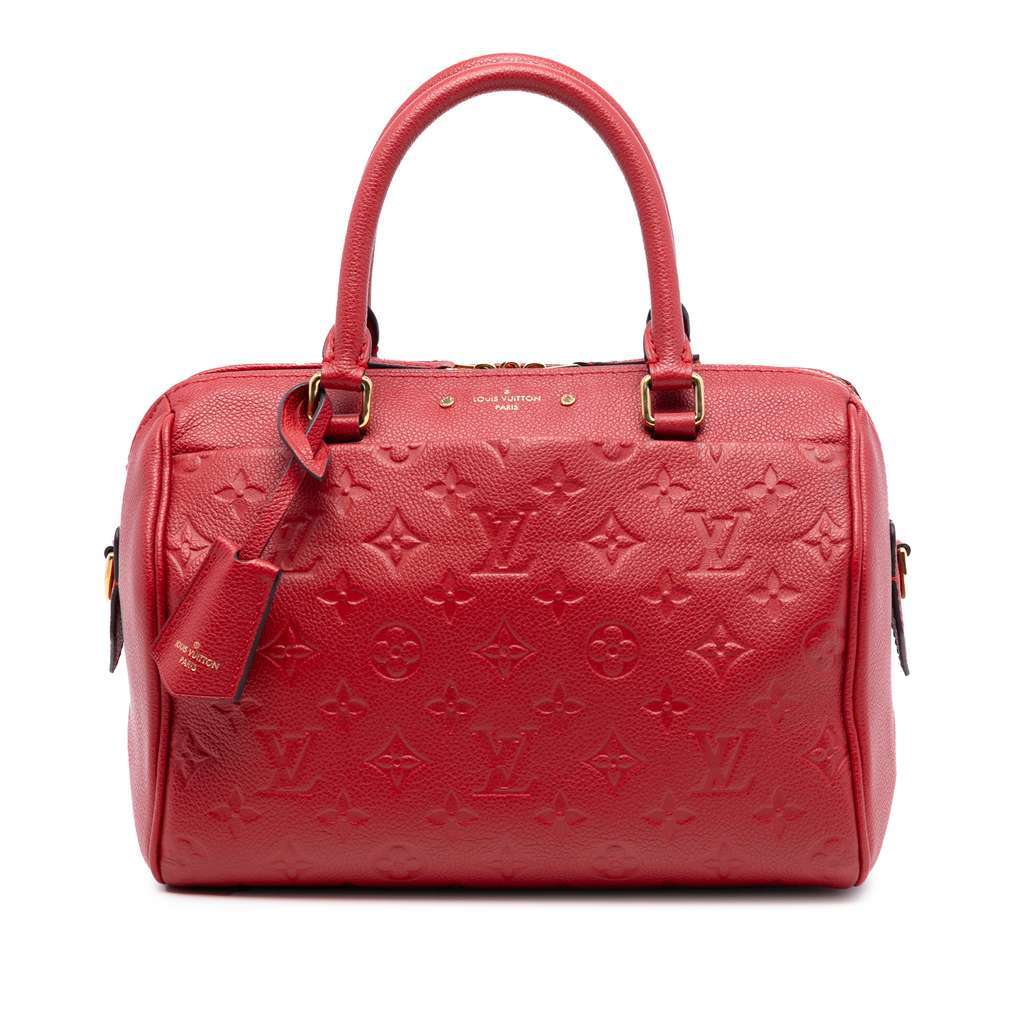 Louis Vuitton Monogram Empreinte Speedy Bandouliere 25 Red Leather Very good condition - Front View