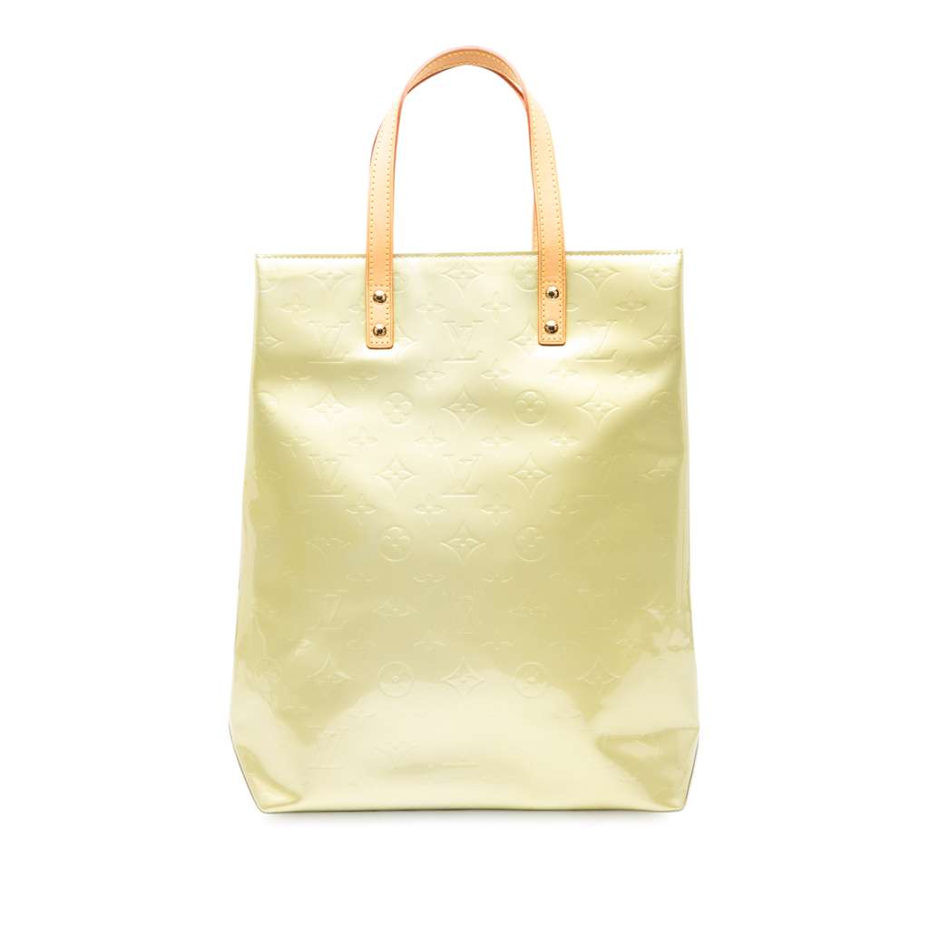 Louis Vuitton Monogram Vernis Reade MM White Leather Good - Front View
