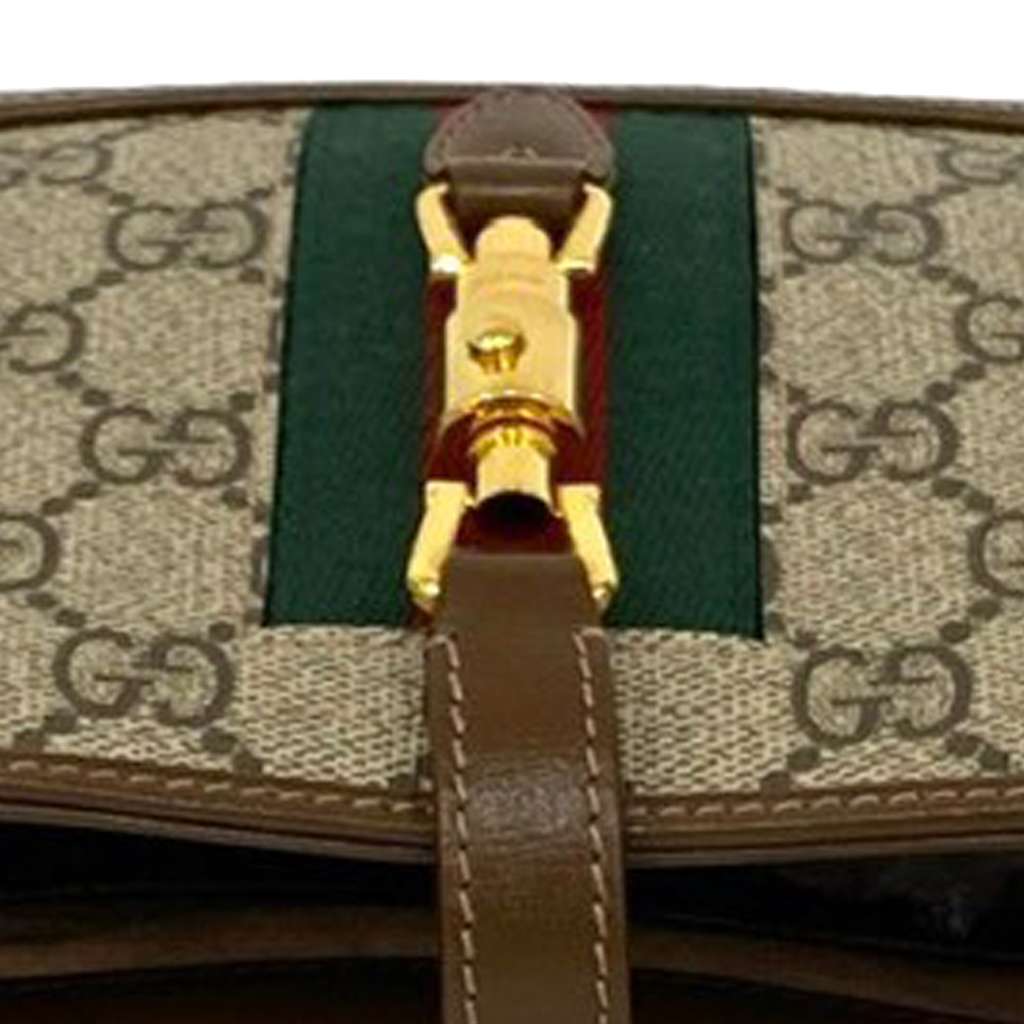 Gucci Mini GG Supreme Web Jackie 1961 Crossbody Brown Canvas Very good - Box View