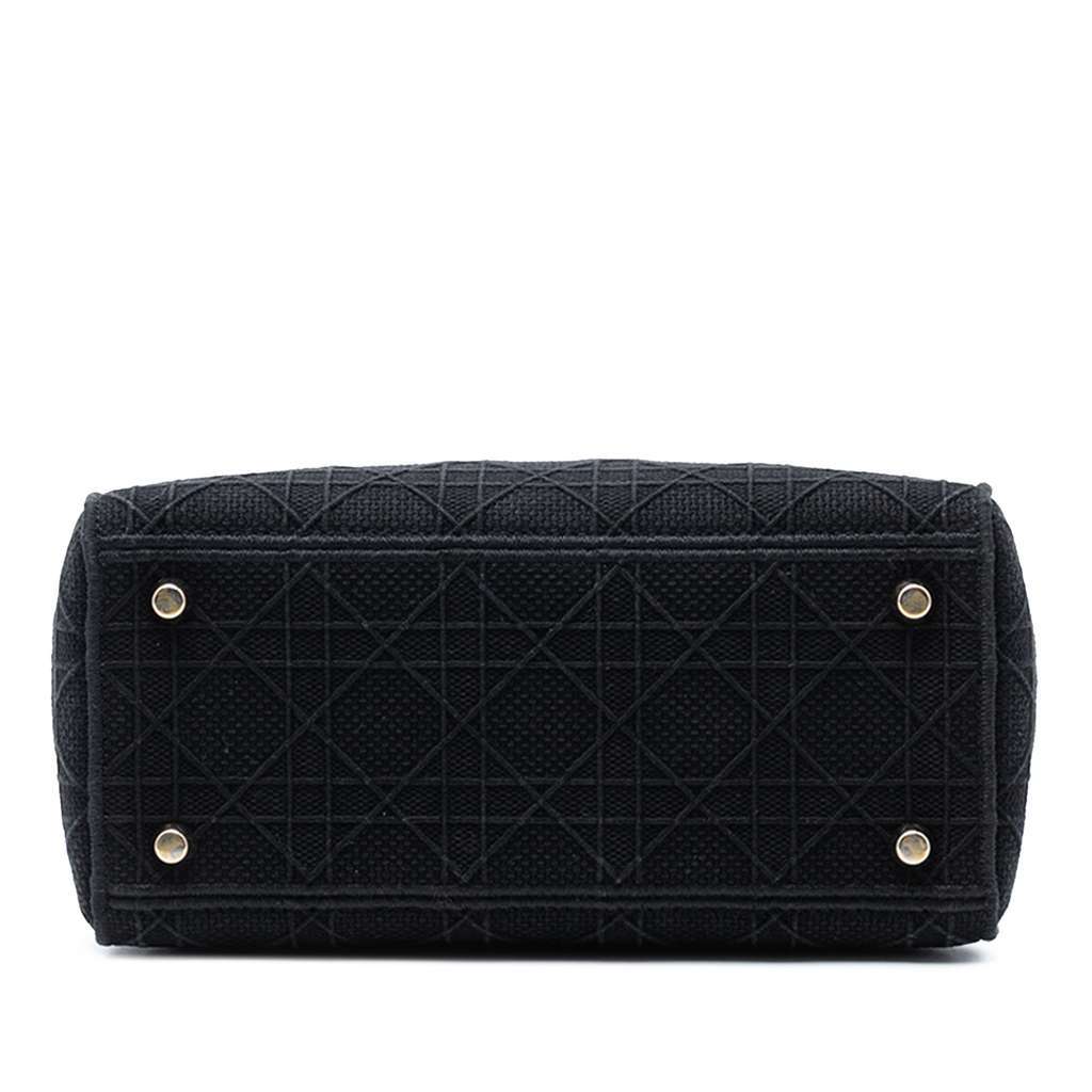 Dior Medium Canvas Cannage Lady D Lite Black Canvas Very good - Inside View