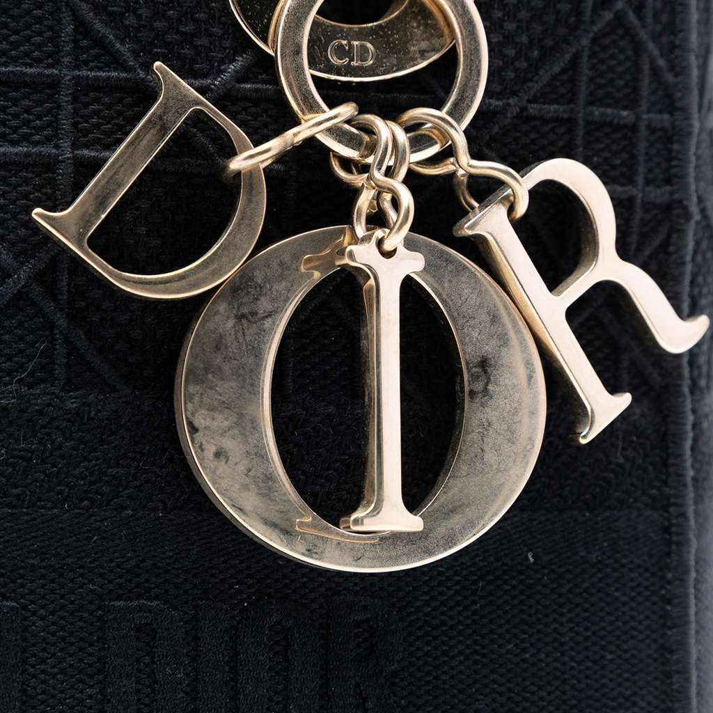 Dior Medium Canvas Cannage Lady D Lite Black Canvas Very good - Box View