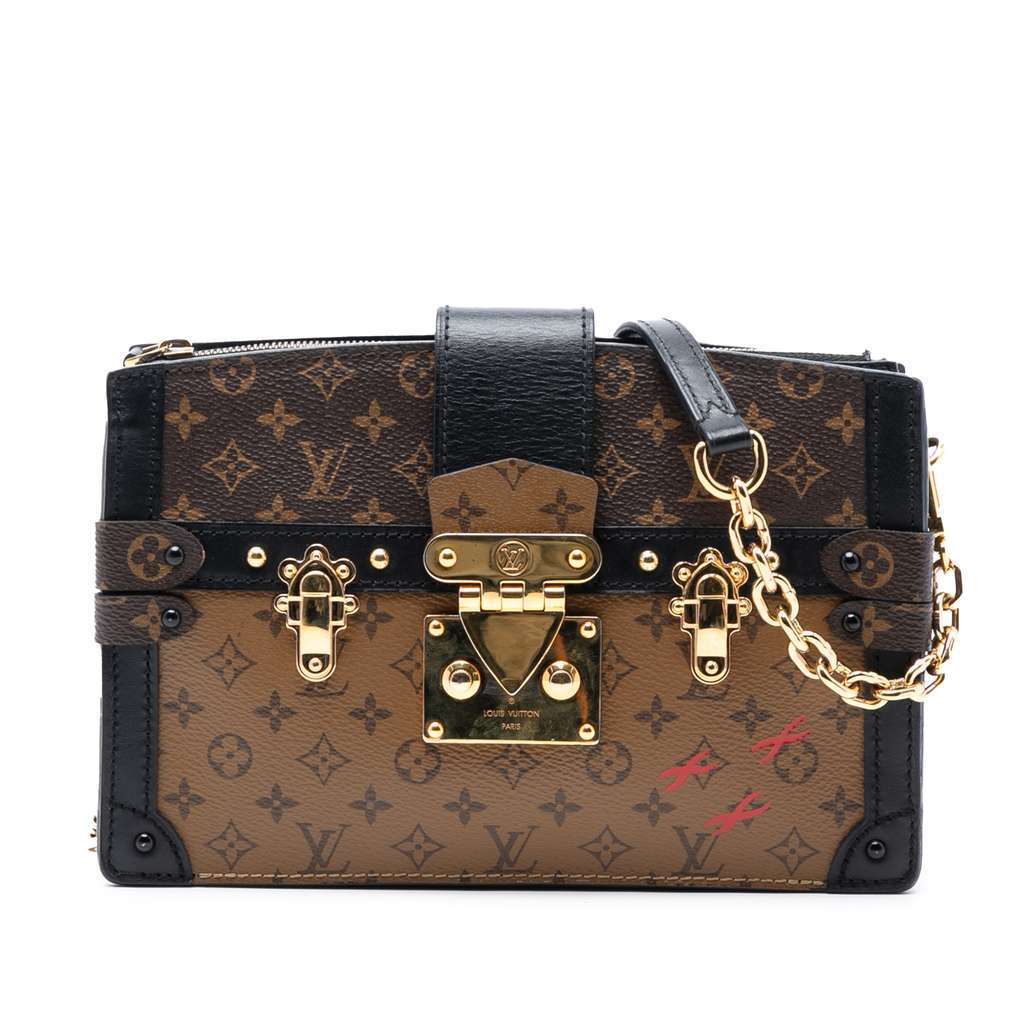Louis Vuitton Monogram Reverse Trunk Clutch Brown Very good - Front View