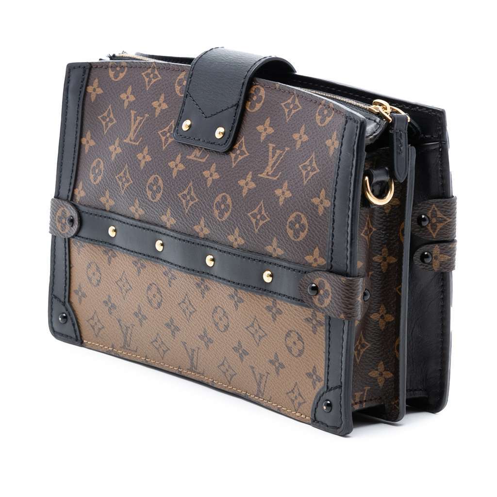 Louis Vuitton Monogram Reverse Trunk Clutch Brown Very good - Back View