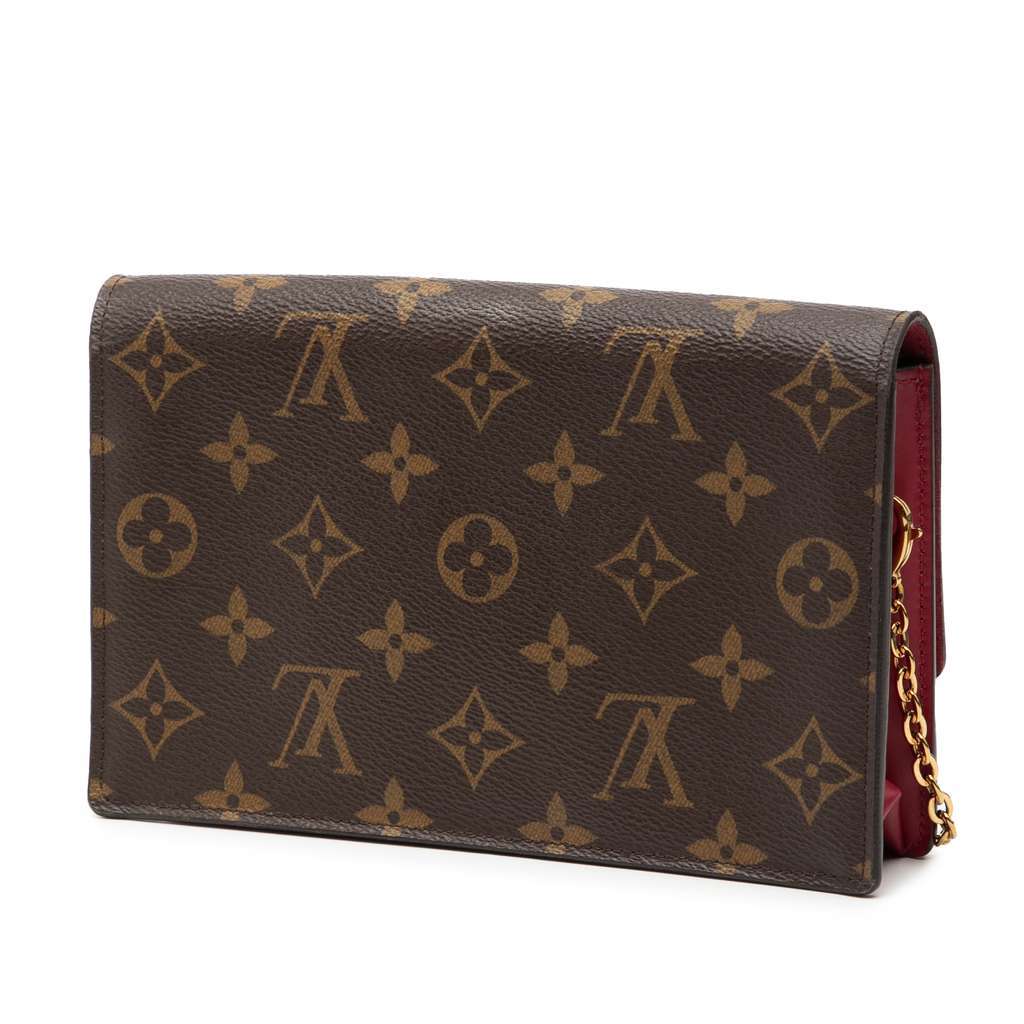 Louis Vuitton Monogram Flore Wallet On Chain Brown Very good - Back View