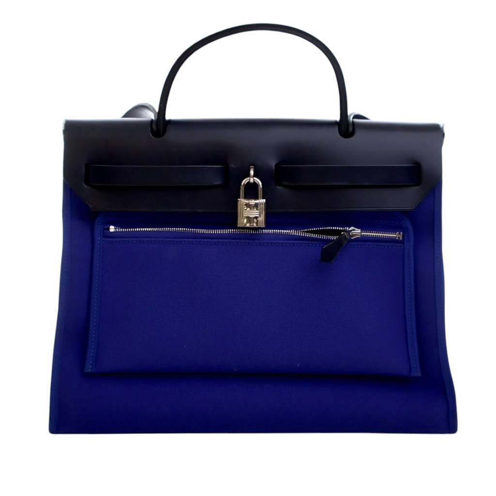 Hermès Toile Herbag Zip 31 Blue Canvas Very good condition - Model View