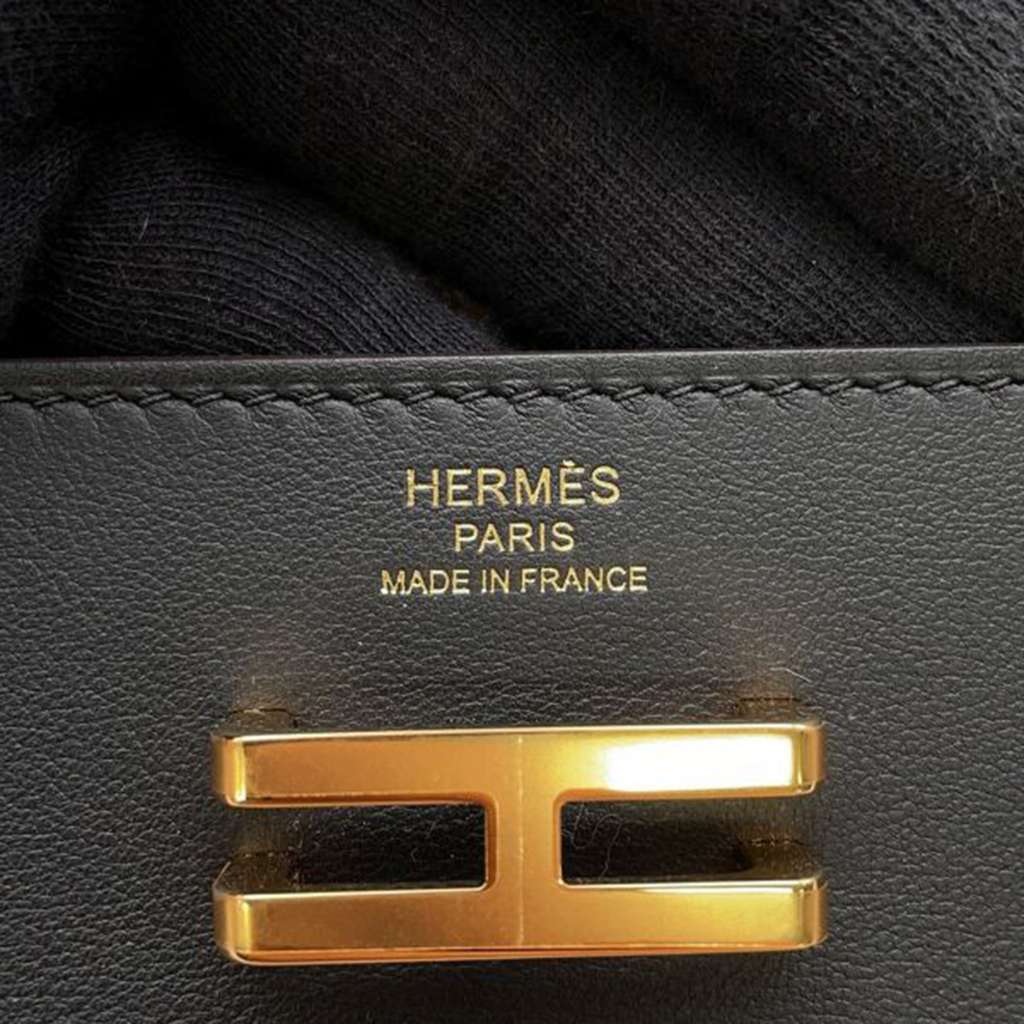Hermès Swift Elan Pocket 24 Belt Bag Black Leather Very good condition - Box View