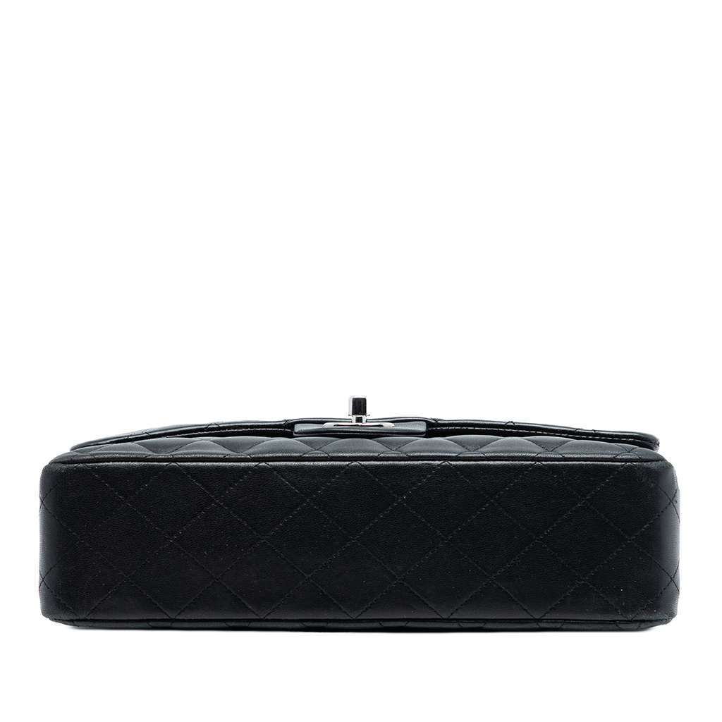 Chanel Medium Classic Lambskin Double Flap Black Leather Good condition - Inside View