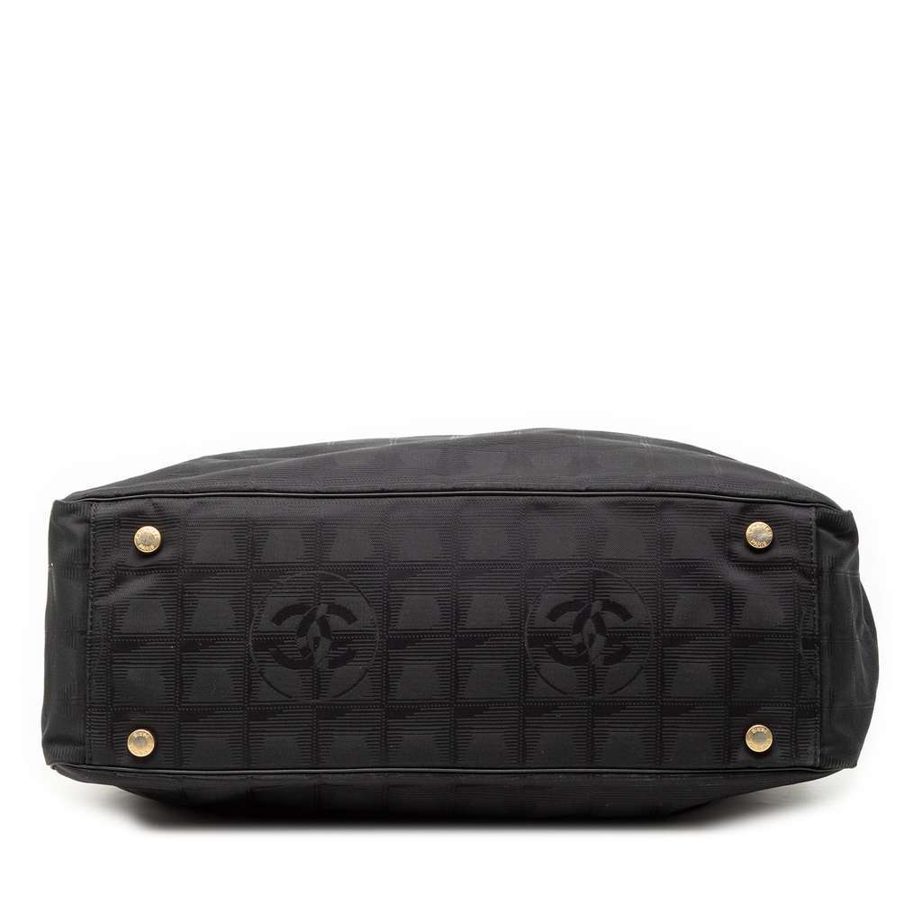 Chanel New Travel Line Nylon Tote Black Good - Inside View