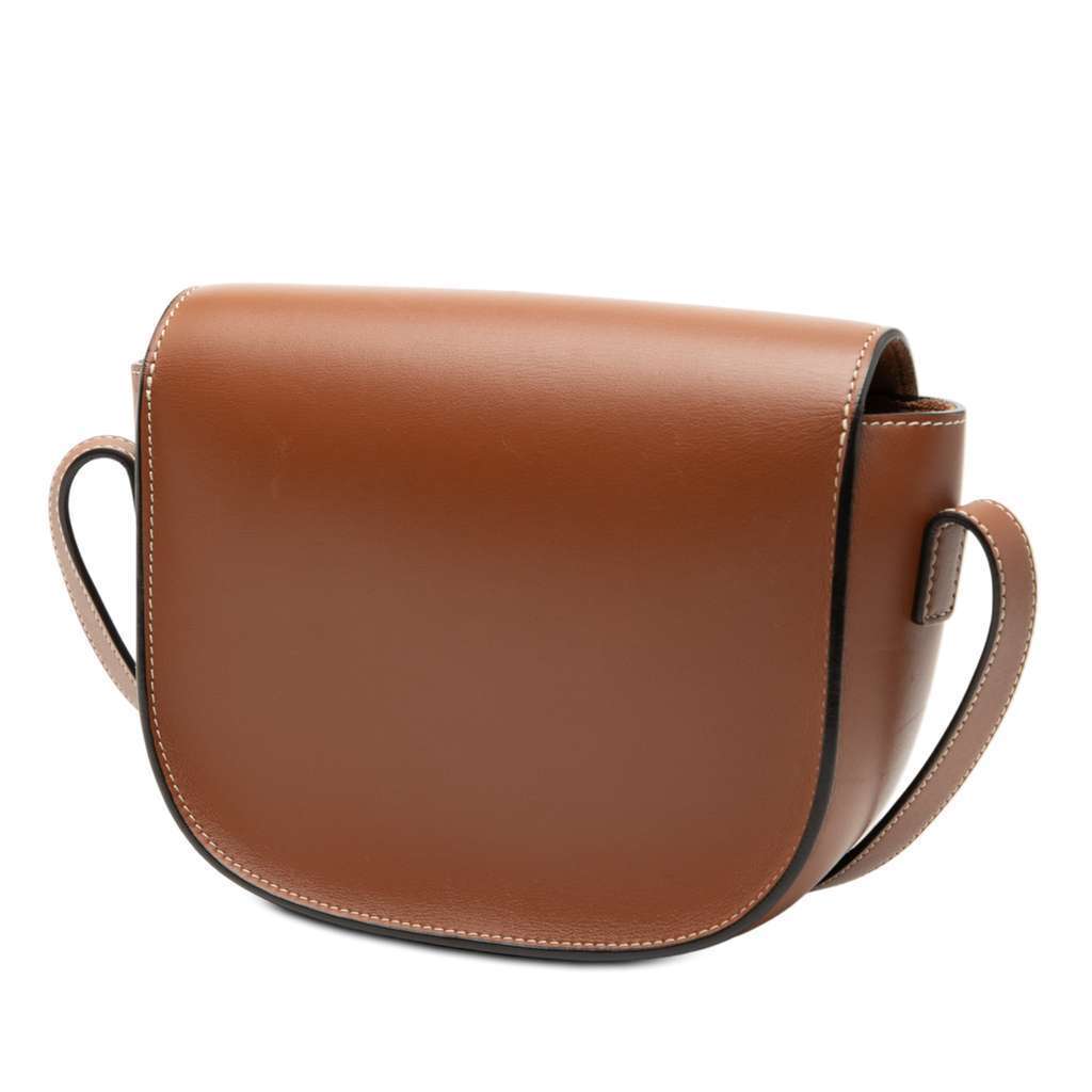 Celine Medium Calfskin Cuir Triomphe Folco Crossbody Brown Leather Good - Back View