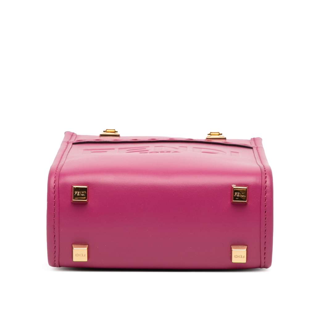 Fendi Mini Leather Sunshine Shopper Tote Pink Leather Very good - Inside View