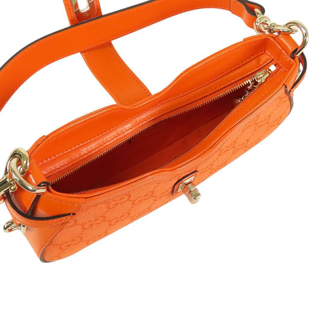 Gucci Mini GG Canvas Moon Side Shoulder Bag Orange Canvas Very good condition - Model View