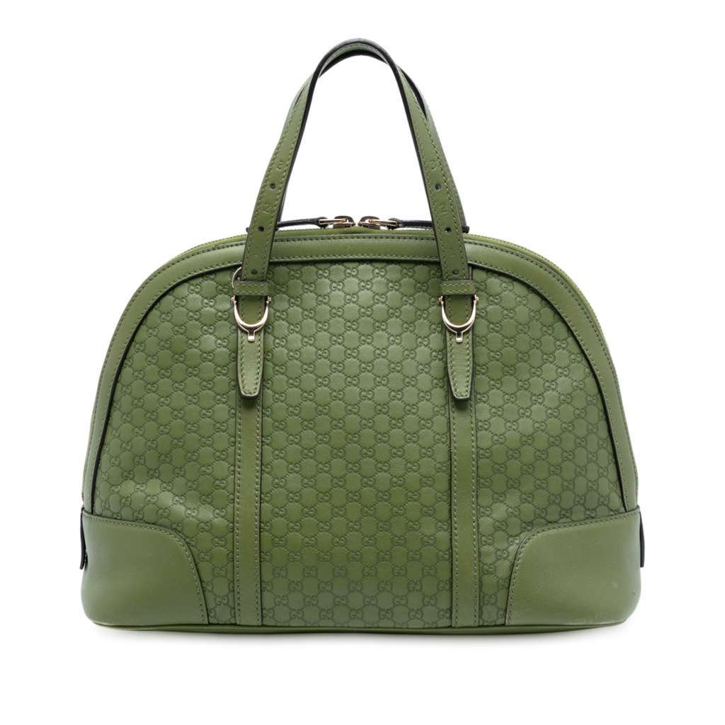 Gucci Medium Microguccissima Nice Dome Satchel Green Leather Very good - Front View