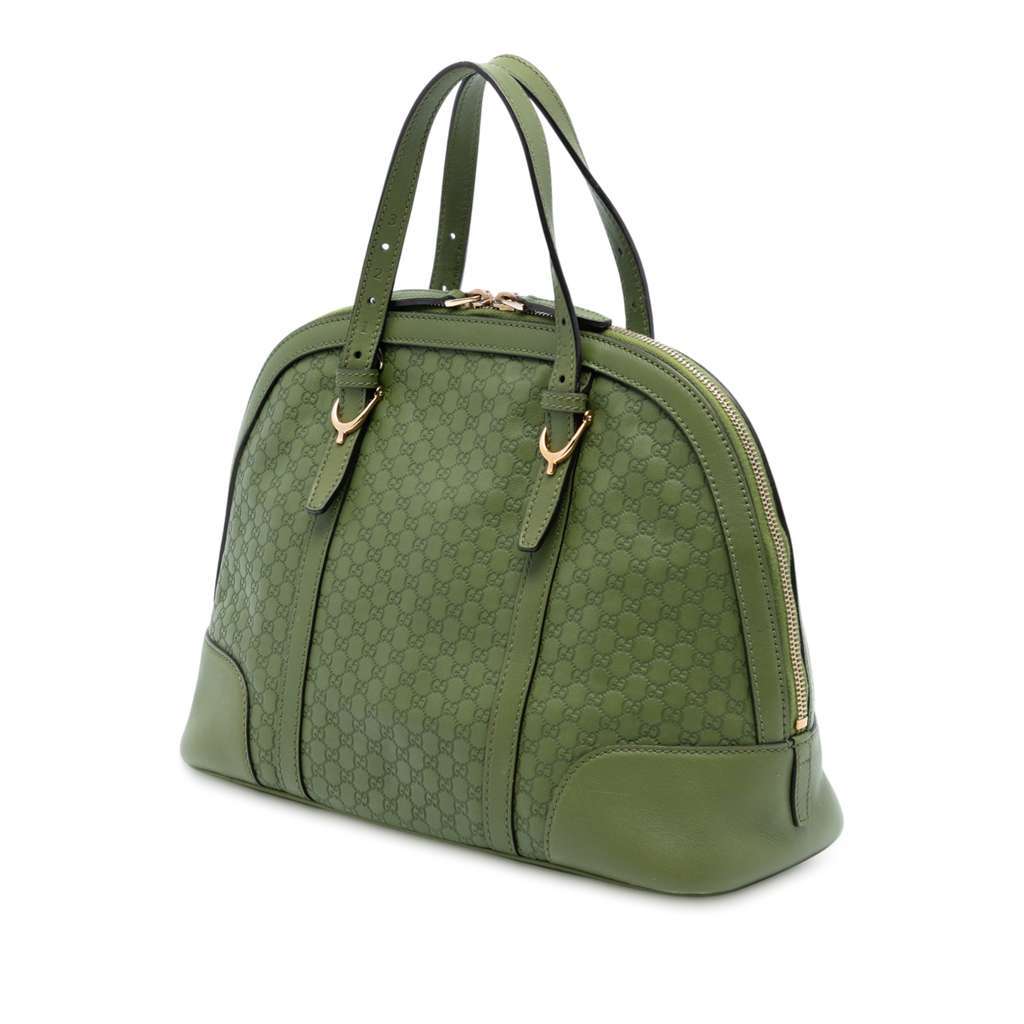 Gucci Medium Microguccissima Nice Dome Satchel Green Leather Very good - Back View